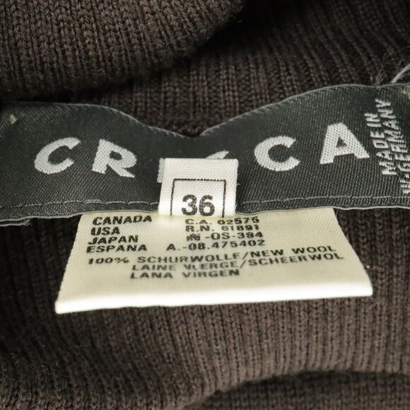 Crisca Sweater Womens 6 US 36 EU Brown Wool Embroidered Mock Neck Y2K Vintage - Picture 9 of 13